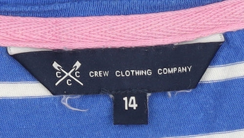 Crew Clothing Company Women's Blue Striped T-Shirt Size 14