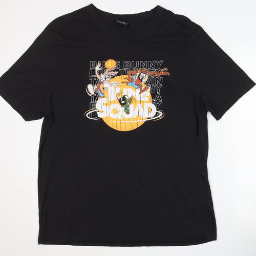 Space Jam Men's Black XL Bugs Bunny T-Shirt