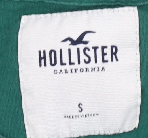 Hollister Men's Green T-Shirt S Logo Crew Neck