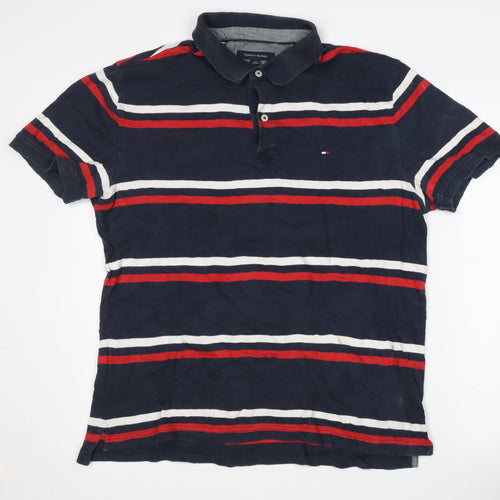 Tommy Hilfiger Men's L Blue Striped Polo