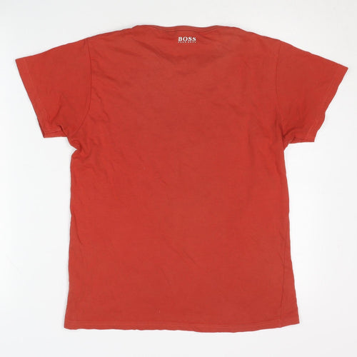 Hugo Boss Men's Red Graphic Print T-Shirt, Size S