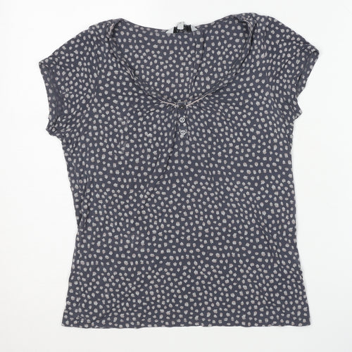 Jasper Conran Women's Blue Animal Print Top Size 10