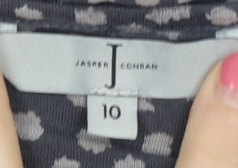 Jasper Conran Women's Blue Animal Print Top Size 10