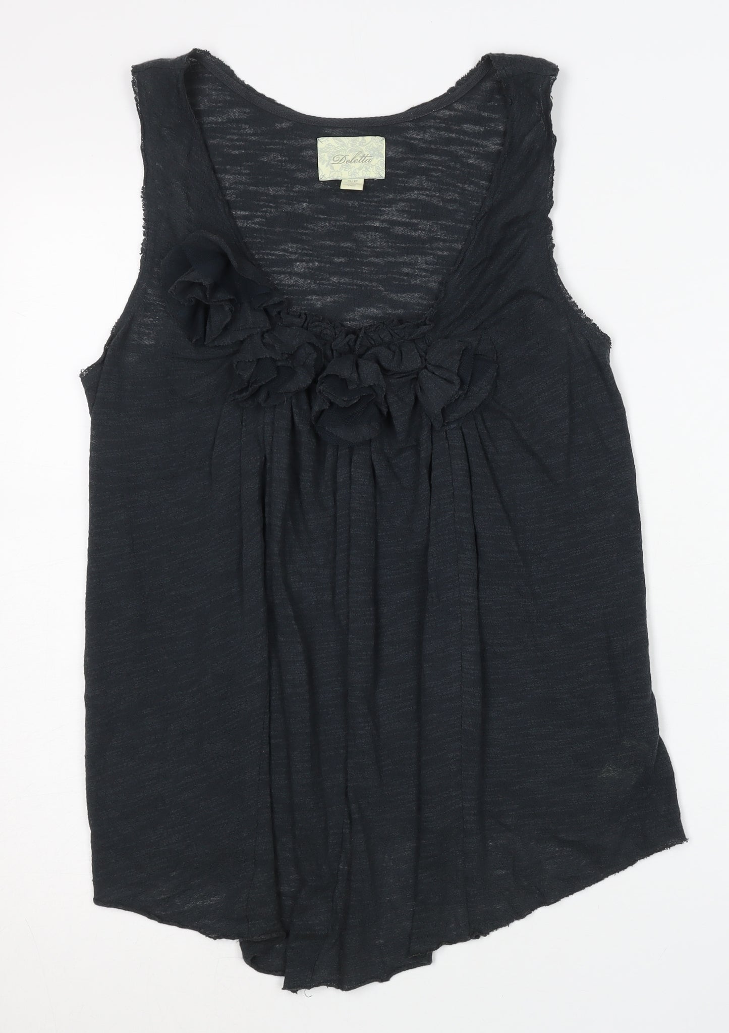 Deletta Women's Black Sleeveless Tank Top - Size S