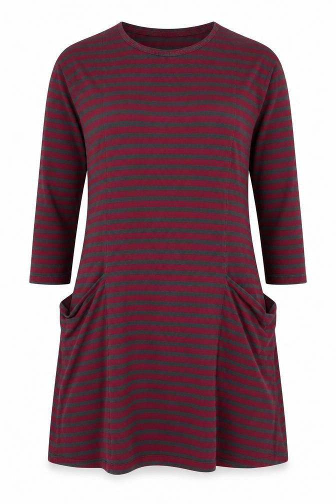 Front view of Seasalt Cornwall Women's Multicoloured Stripe T-Shirt Dress, size 10