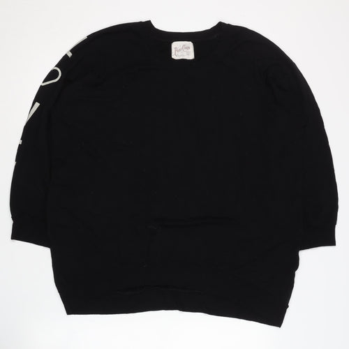 Post Card Black Womens Pullover Sweatshirt Size 6
