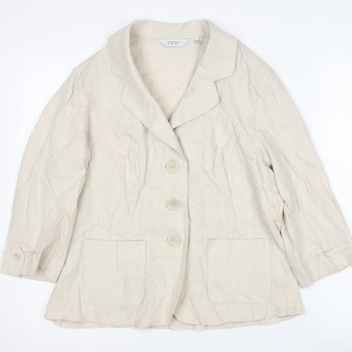 EWM Women's Beige Classic Blazer, Size 14