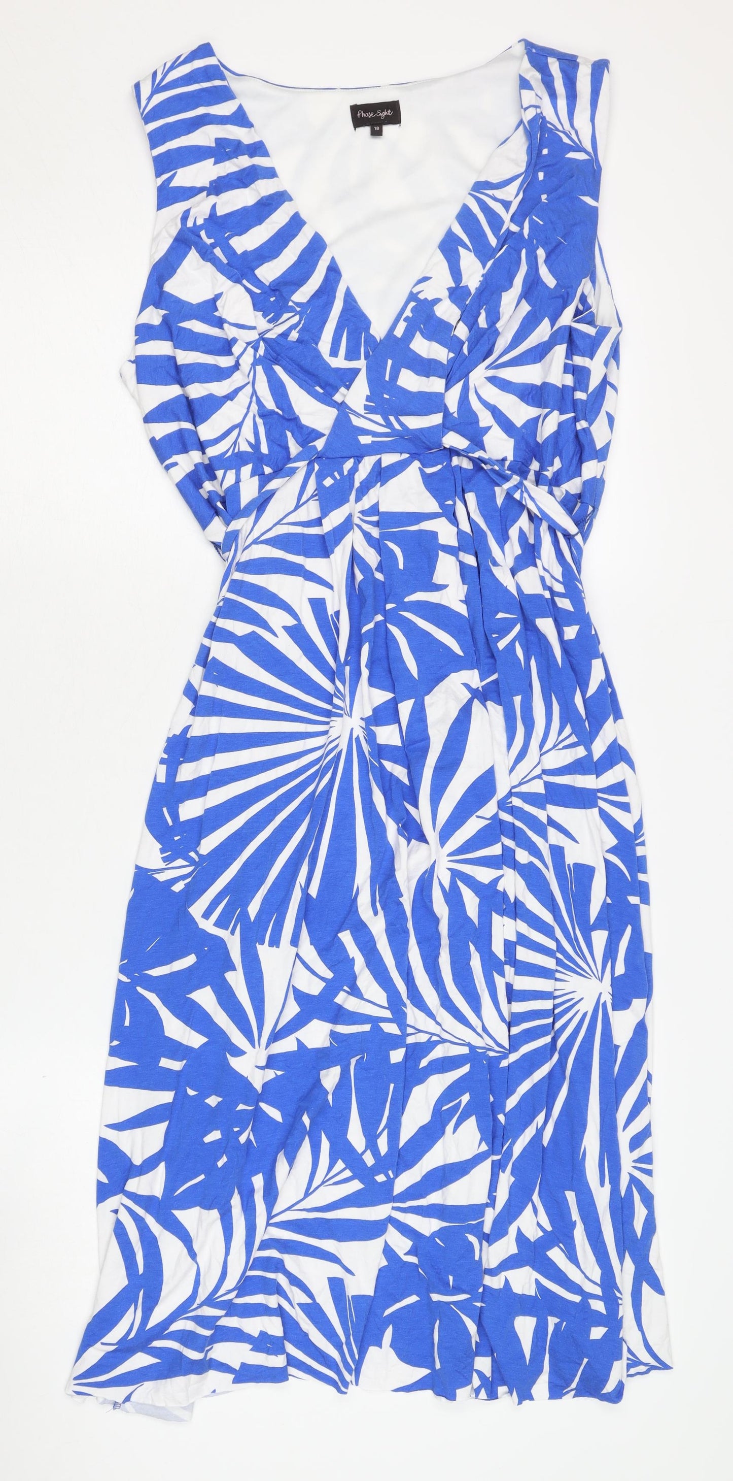 Phase Eight Women’s Blue V-Neck Dress, Size 18