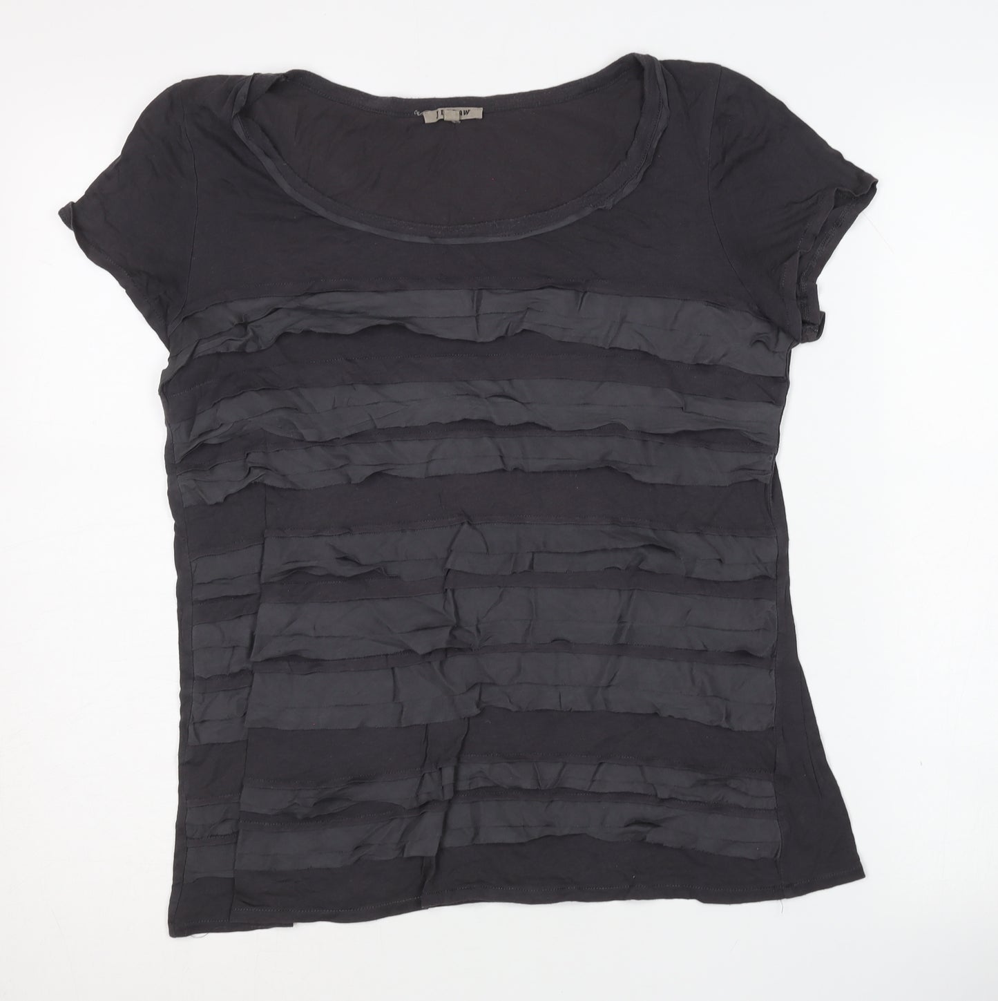 Jigsaw Women's Black T-Shirt M with Silk Trim