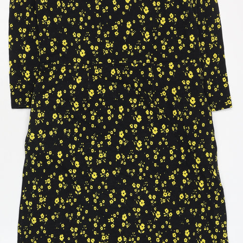Boden Women's Black Floral Cotton Dress Size 12