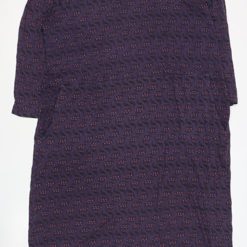 White Stuff Women's Purple Geometric Shift Dress, Size 22