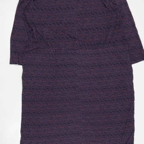 White Stuff Women's Purple Geometric Shift Dress, Size 22