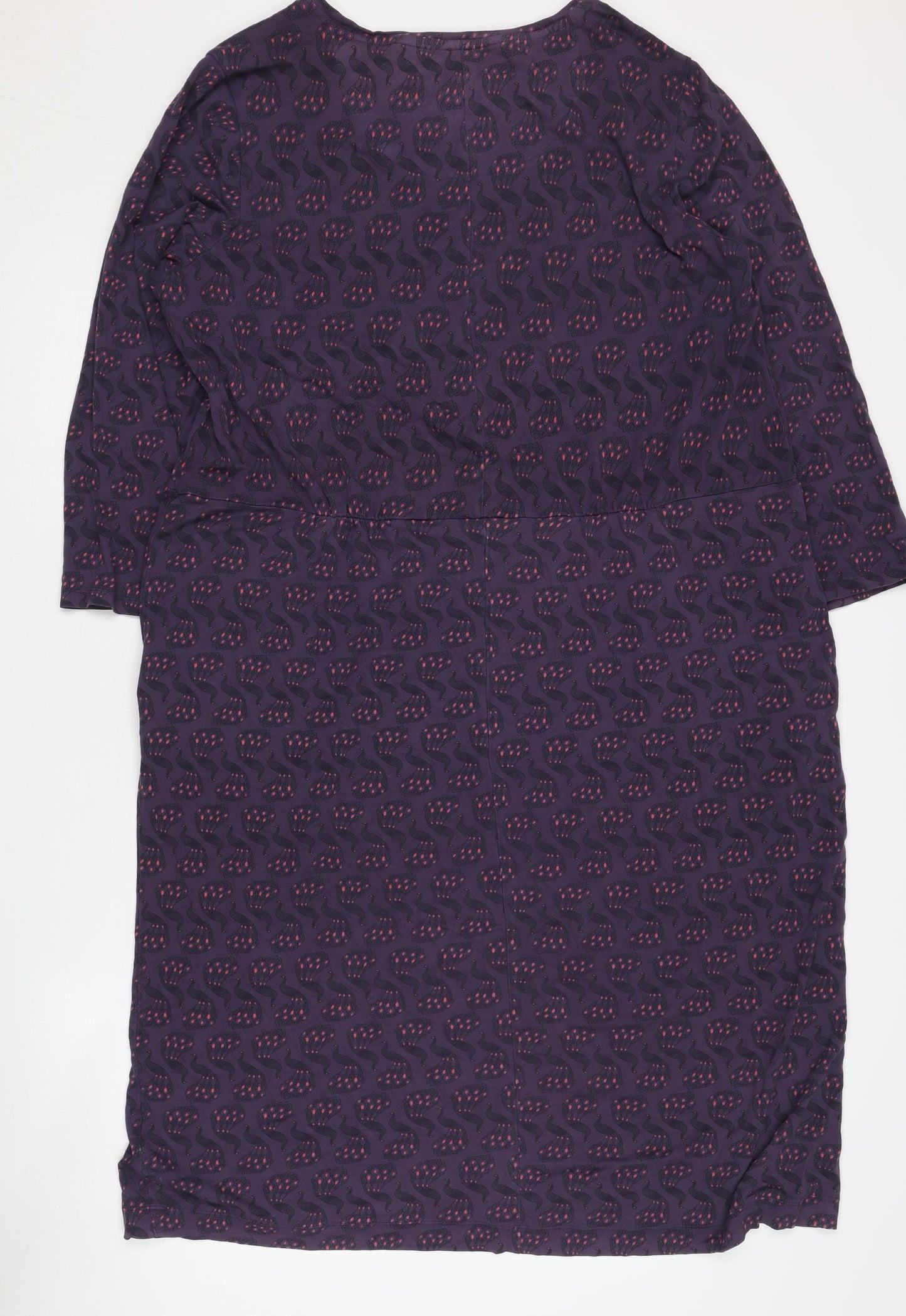 White Stuff Women's Purple Geometric Shift Dress, Size 22