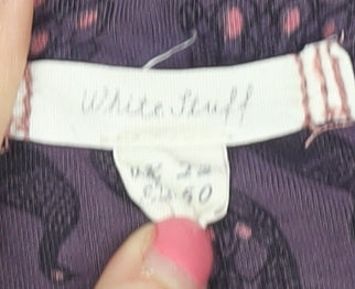 White Stuff Women's Purple Geometric Shift Dress, Size 22