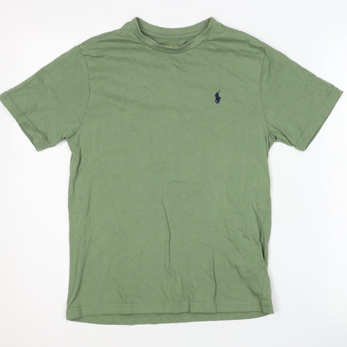 Ralph Lauren Boys Green T-Shirt, Size M, Casual Logo Style