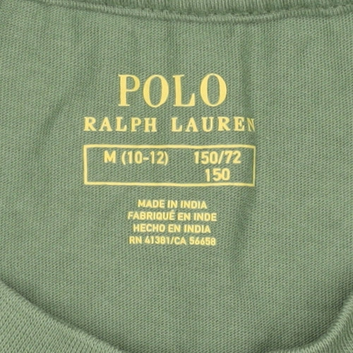 Ralph Lauren Boys Green T-Shirt, Size M, Casual Logo Style