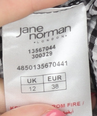 Jane Norman Women's Black Check Off Shoulder Camisole