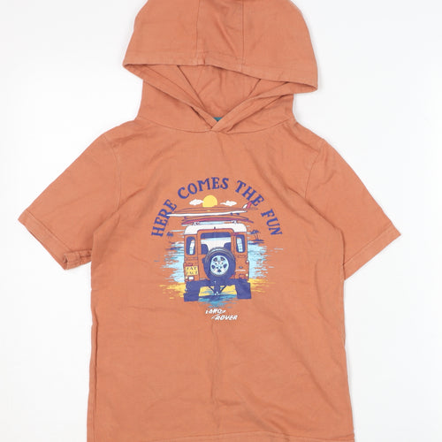 FatFace Boys Orange Hoodie, Size 8-9 Years, Graphic Print