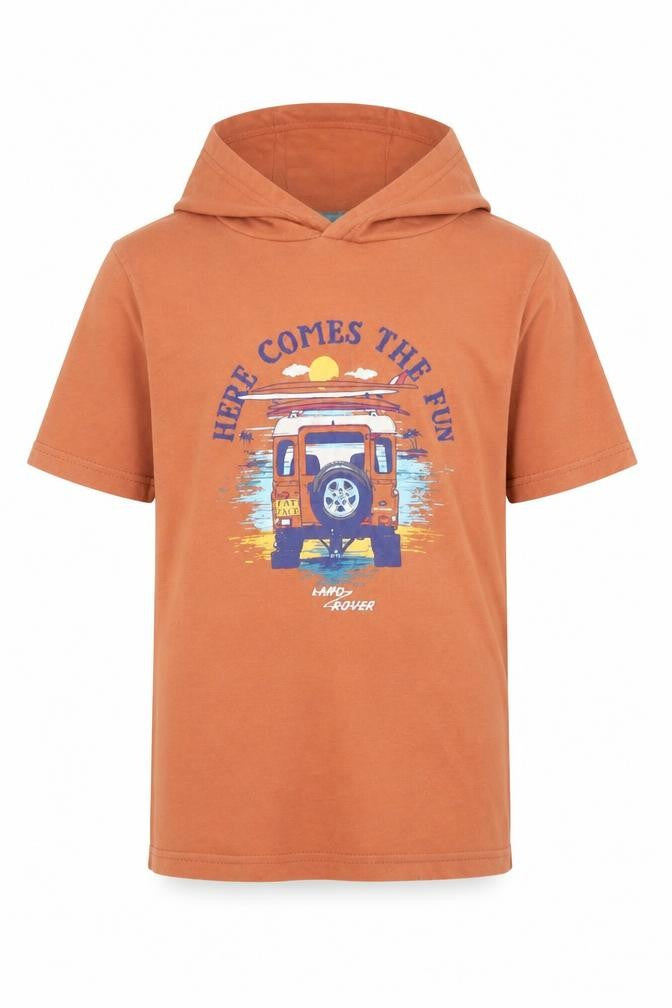 FatFace Boys Orange Hoodie, Size 8-9 Years, Graphic Print