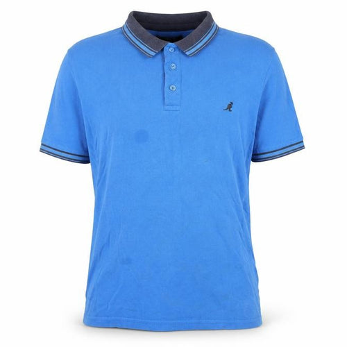 Kangol Men's Blue Polo Shirt - Large, Cotton, Short Sleeve