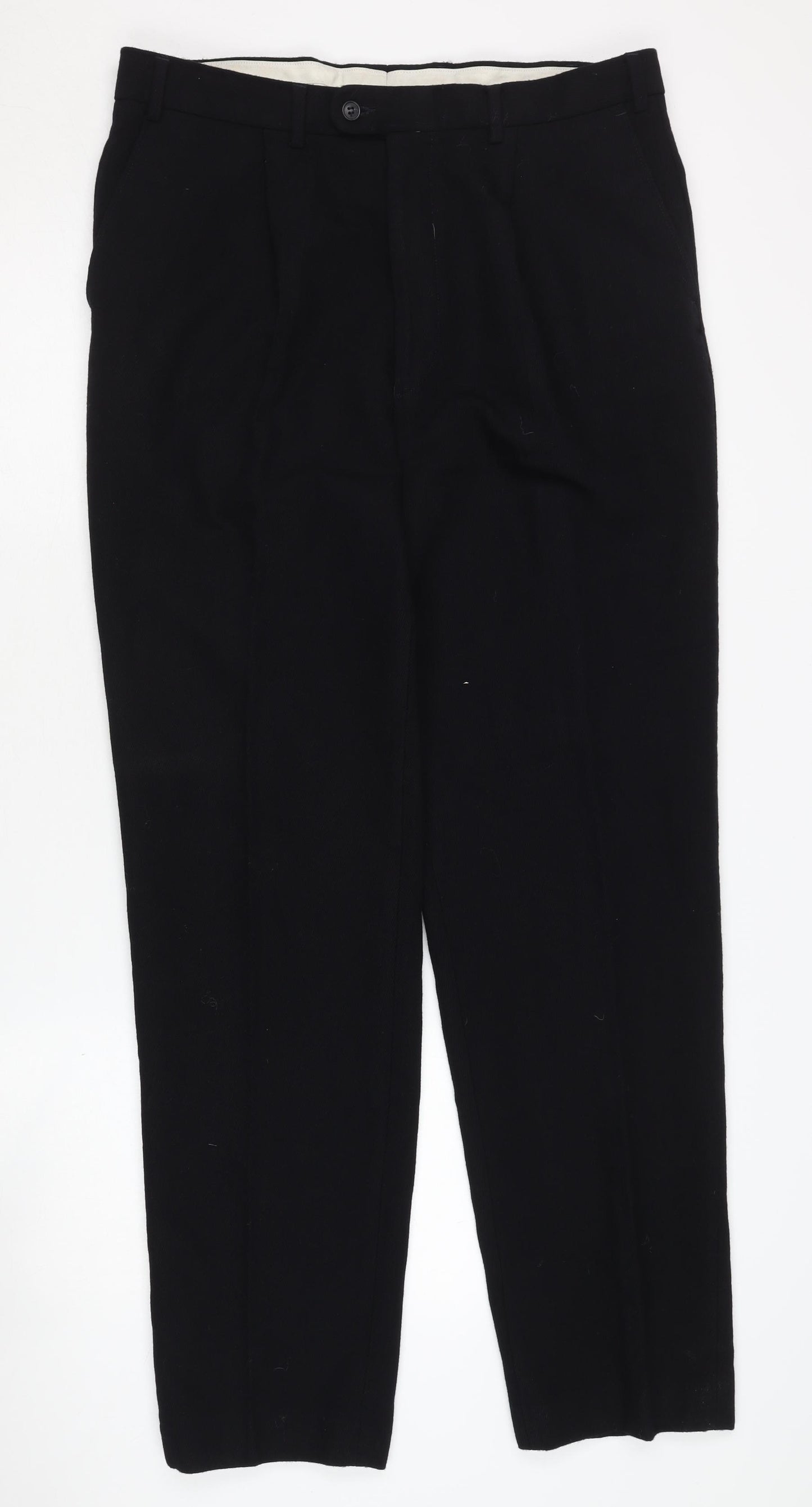 Cecil Gee Black Wool Blend Men's Trousers 36L