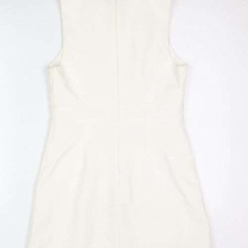 Warehouse Women's Ivory Sheath Dress Size 10 Beaded