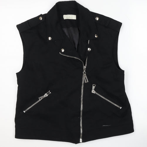 Ginette Paris Women's Black Biker Waistcoat, Size 1