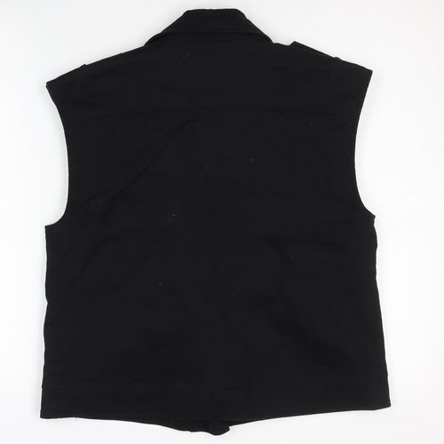 Ginette Paris Women's Black Biker Waistcoat, Size 1