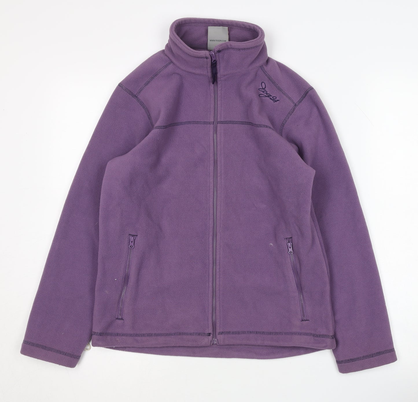 TOG24 Girls Purple Fleece Jacket Ages 11 Years Casual