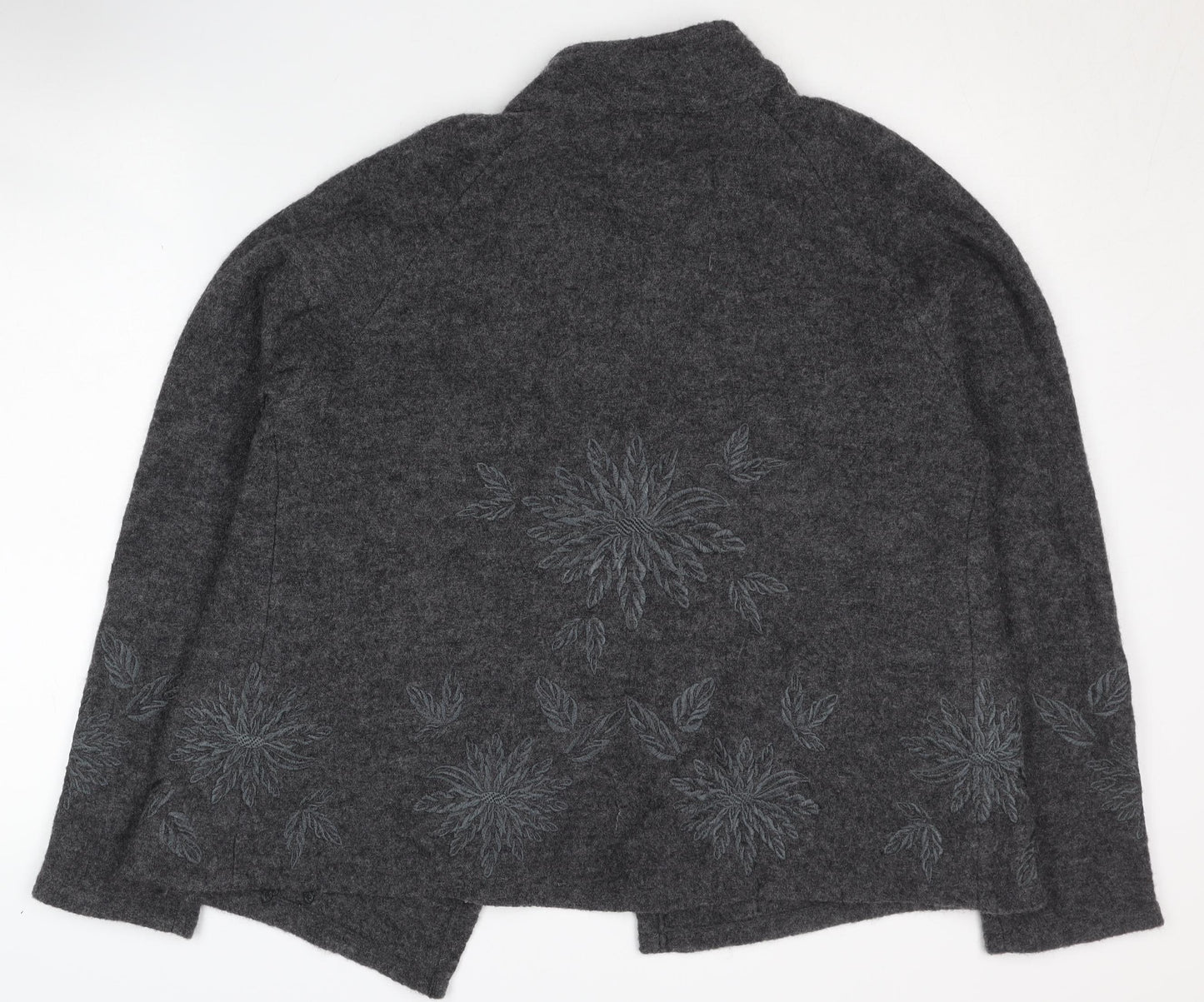 Kenar Women's Grey Wool Cardigan M - Embroidered