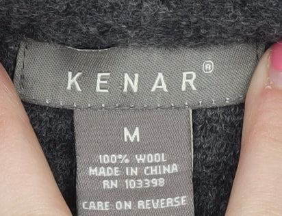 Kenar Women's Grey Wool Cardigan M - Embroidered