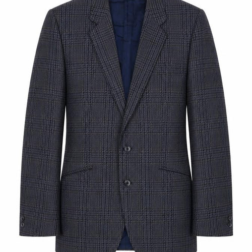 Eric Spencer Men's Blue Check Wool Blazer 42
