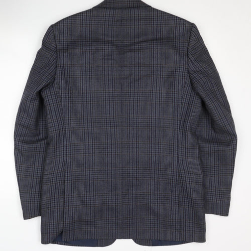 Eric Spencer Men's Blue Check Wool Blazer 42