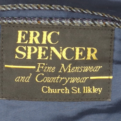 Eric Spencer Men's Blue Check Wool Blazer 42