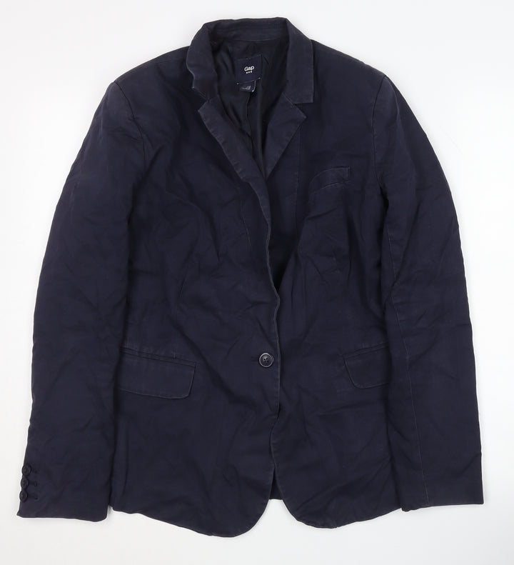 Gap Women's Blue Blazer, UK 10, Classic Fit, Notch Lapel