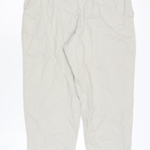 C&A Women's Vintage Beige Trousers, Size 14, Cotton