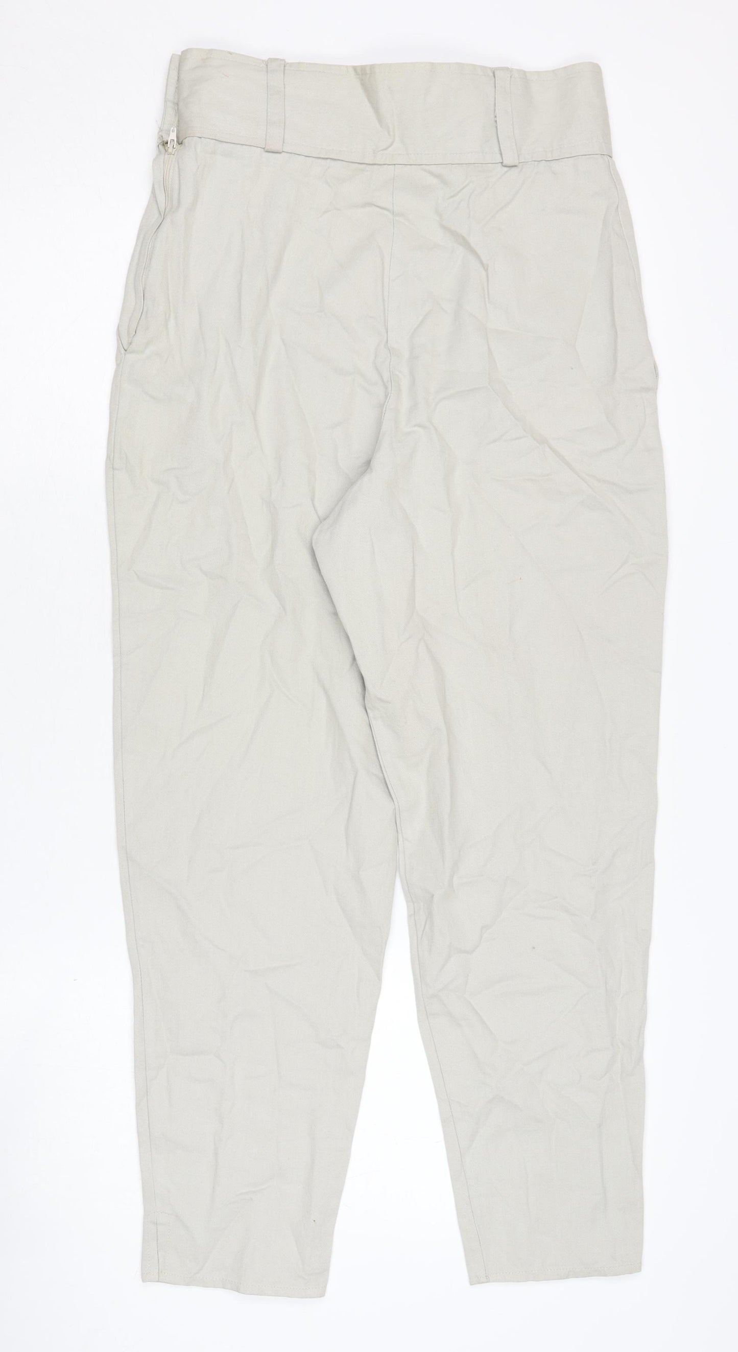 C&A Women's Vintage Beige Trousers, Size 14, Cotton
