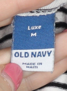 Old Navy Women's M Black & White Striped Tank Top