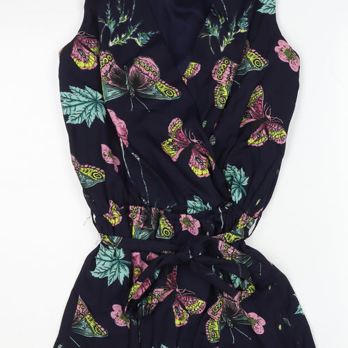 QED London Women's Multicoloured Floral Playsuit Size 8
