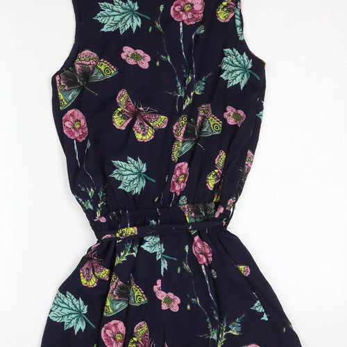 QED London Women's Multicoloured Floral Playsuit Size 8