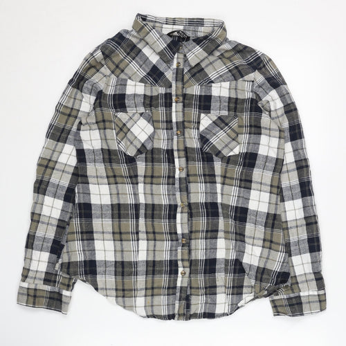 Select Women's Multicoloured Plaid Button-Up Shirt - Size 12