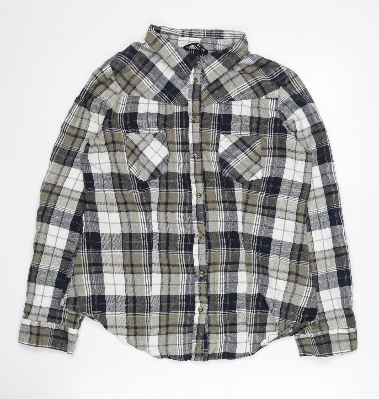 Select Women's Multicoloured Plaid Button-Up Shirt - Size 12