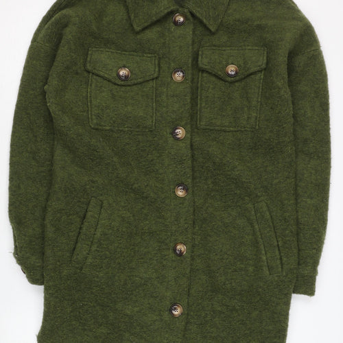 Civico 51 Women's Green Long Coat, Size S