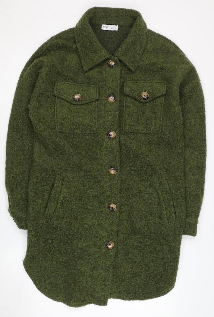 Civico 51 Women's Green Long Coat, Size S