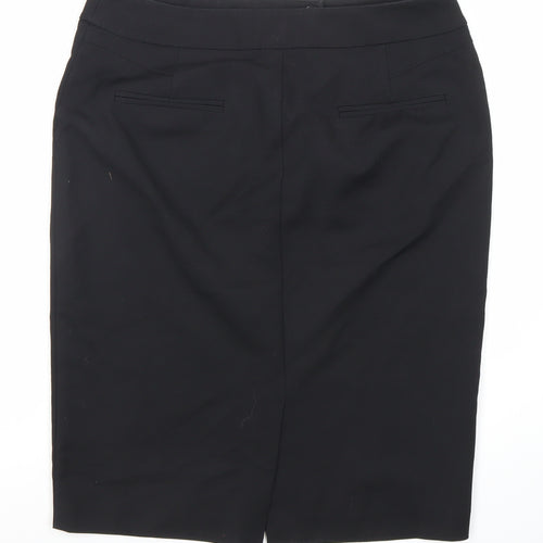 Next Women's Black Pencil Skirt, Size 12, Zip Accents