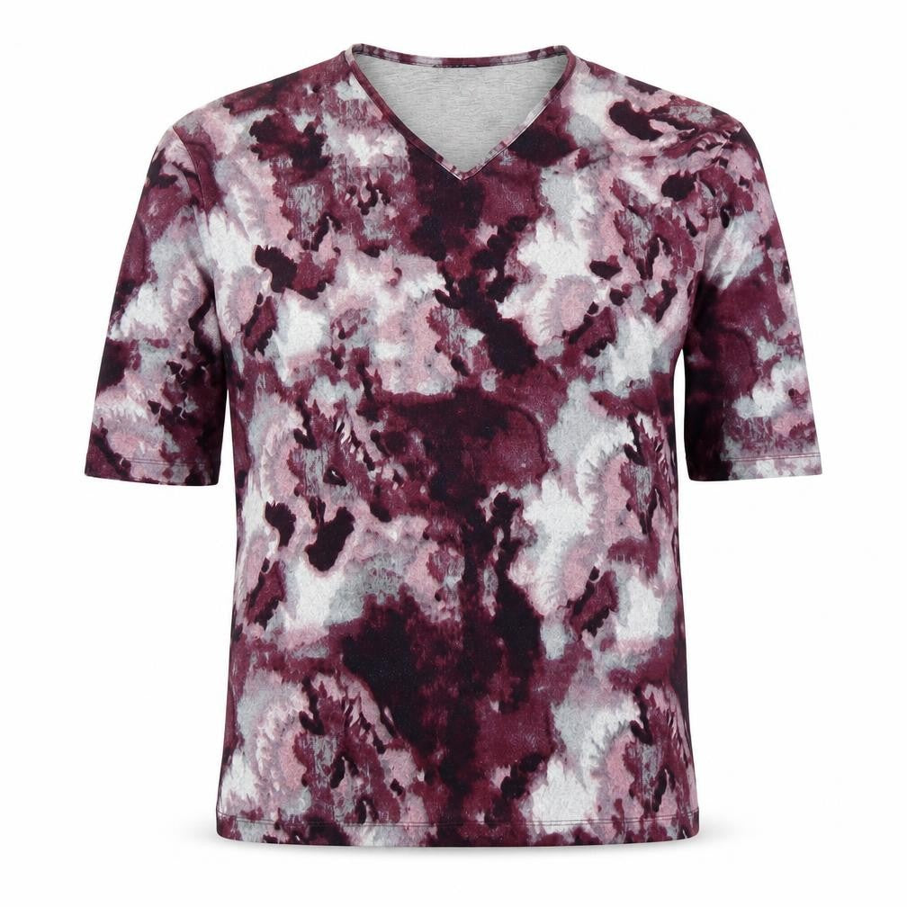Front view of VIA VIO Women's Multicoloured Floral V-Neck Top
