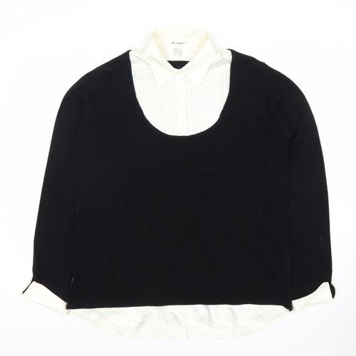 Anne Weyburn Women's Black Scoop Neck Pullover Jumper Size 18/20