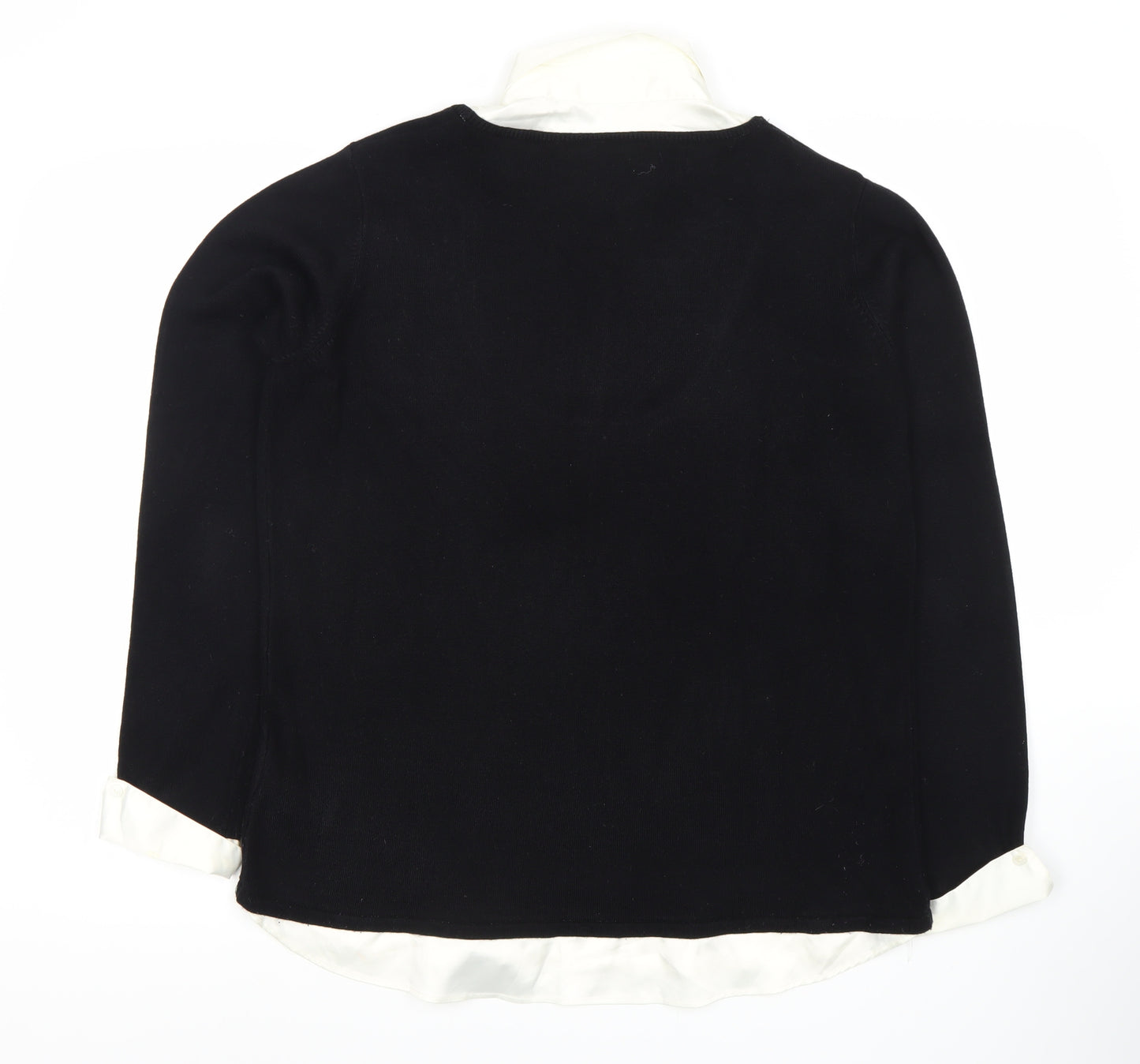Anne Weyburn Women's Black Scoop Neck Pullover Jumper Size 18/20