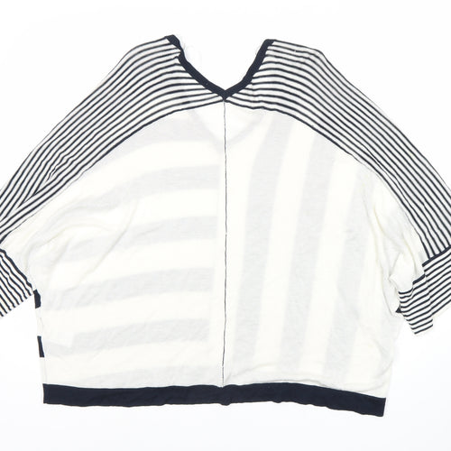 Next Women’s Multicoloured Striped V-Neck Top, Size L