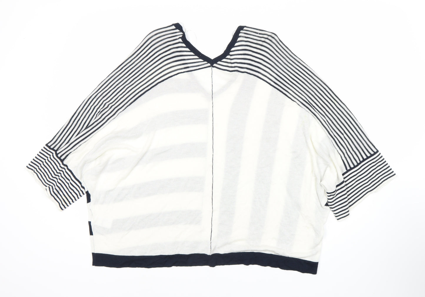 Next Women’s Multicoloured Striped V-Neck Top, Size L